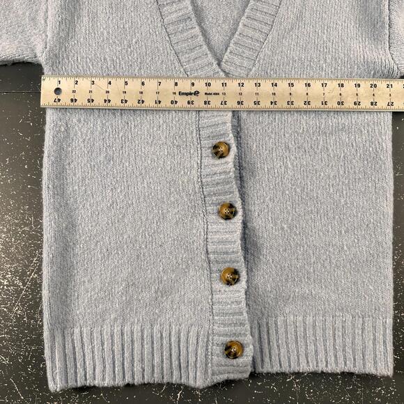 For the Republic Sweater Womens Small Baby Blue Cardigan Chunky Wool Alpaca EUC - Picture 4 of 7